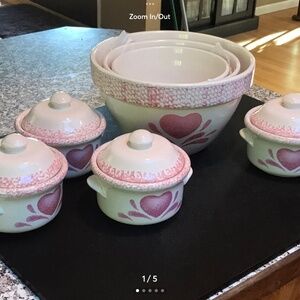 House of Lloyd Vintage mixing bowls +4 covered bowls
